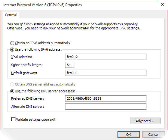 مقایسه تنظیمات IPv6 و IPv4