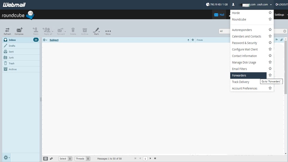 اضافه کردن آدرس ایمیل، برای فوروارد کردن ایمیل از cPanel
