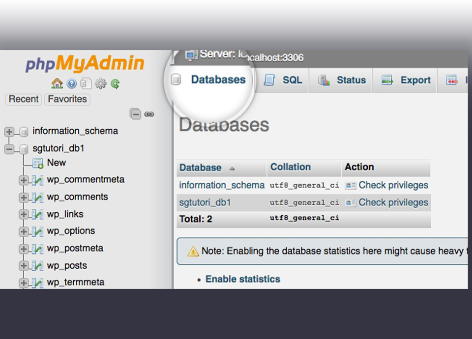 ایجاد دیتابیس MySQL