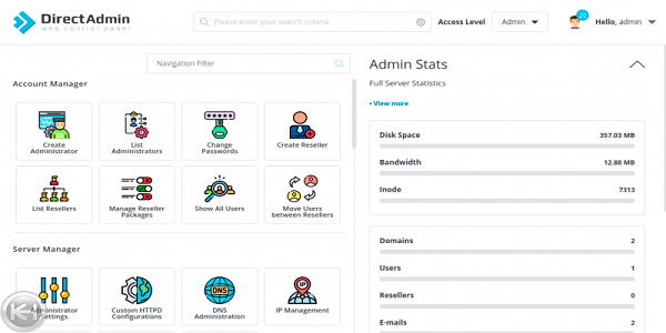 DirectAdmin Icons Grid