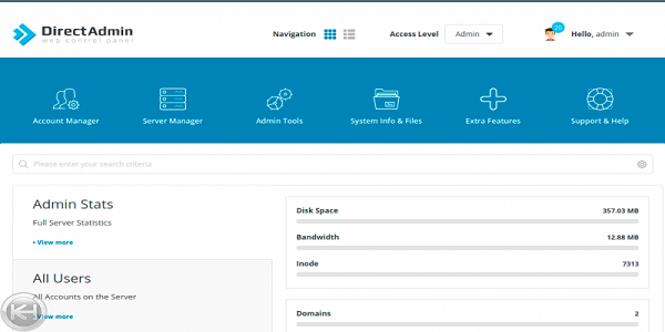 DirectAdmin Icons Grid