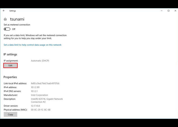 تغییر DNS با استفاده از Settings