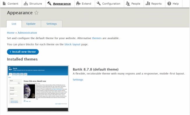 نحوه نصب تم در دروپال (Drupal)