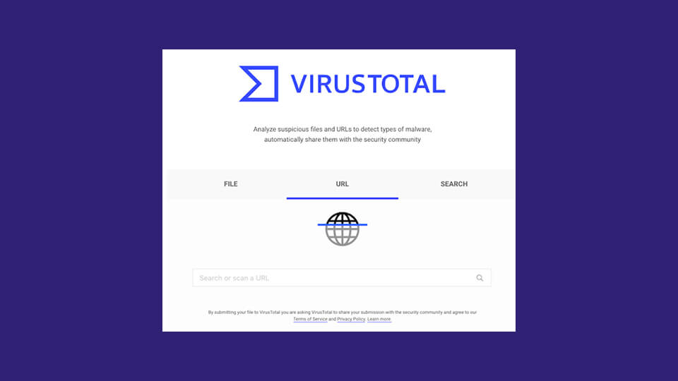 ابزار اسکن سایت VirusTotal
