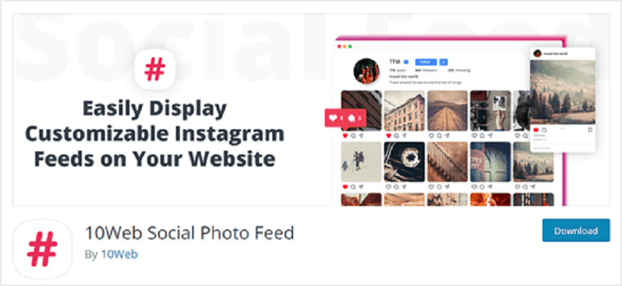 7 مورد از بهترین افزونه های اینستاگرام در وردپرس : 10Web Social Photo Feed