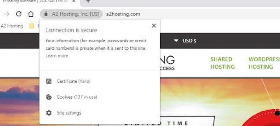 مشاهده اطلاعات گواهینامه SSL