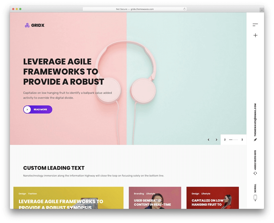 قالب های وبلاگ نویسی : Gridx (WordPress)