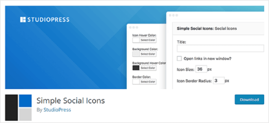7 مورد از بهترین افزونه های اینستاگرام در وردپرس : Simple Social Icons