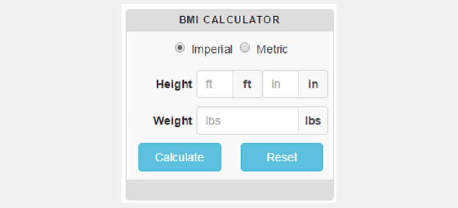 ماشین حساب CC BMI