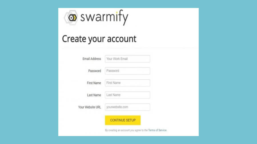ایجاد یک حساب Swarmify.
