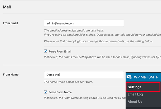 تنظیمات WP MAIL SMTP