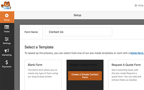 ایجاد فرم در WPForms
