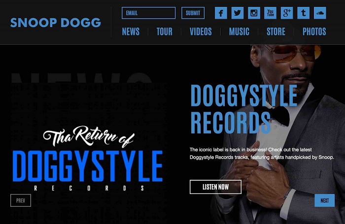 سایت Snoop Dogg