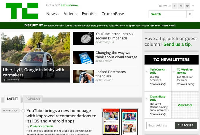 سایت TechCrunch