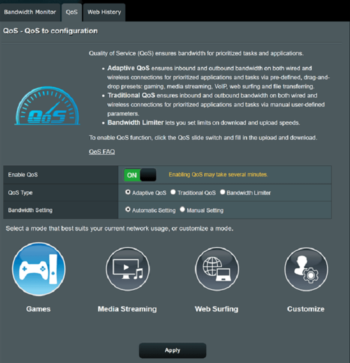 کیفیت خدمات روتر