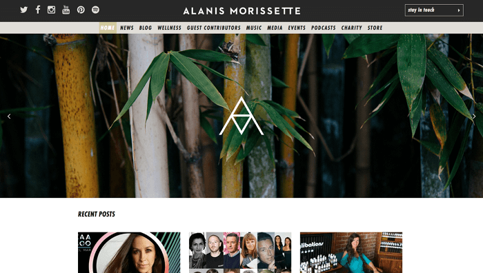 سایت Alanis Morissette