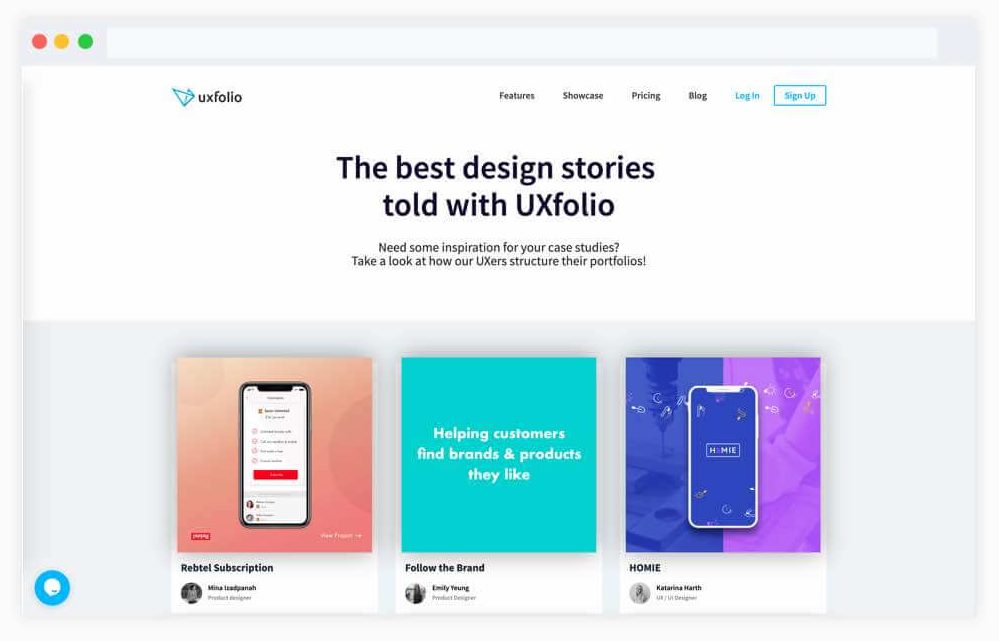 سایت ایده رابط کاربری UX folio
