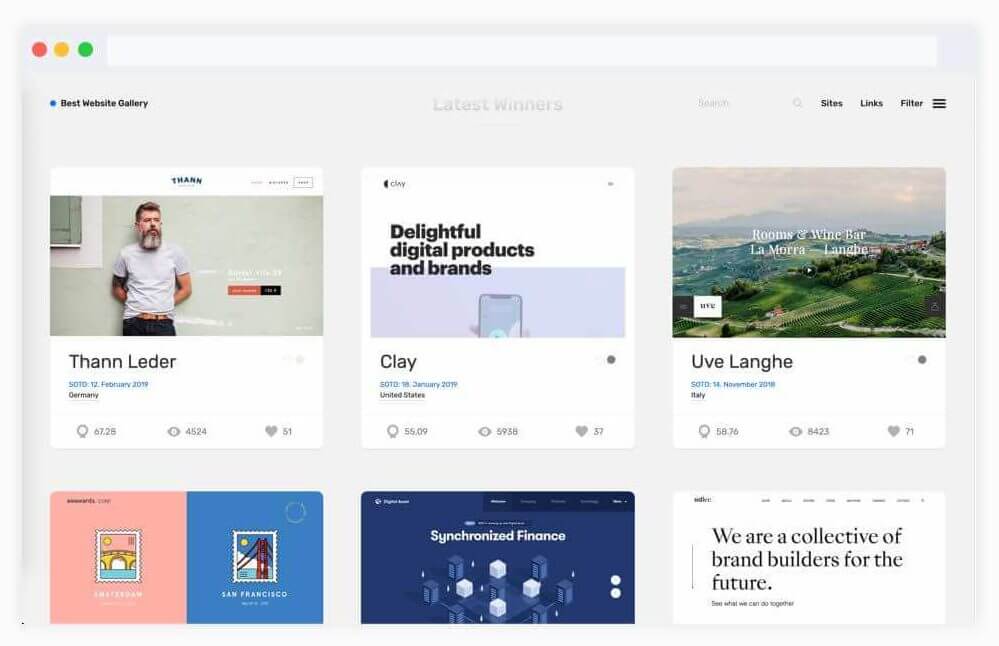 سایت ایده رابط کاربری Best Website Gallery