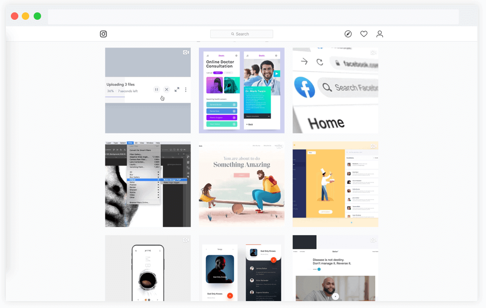 پلتفرم ایده رابط کاربری Instagram