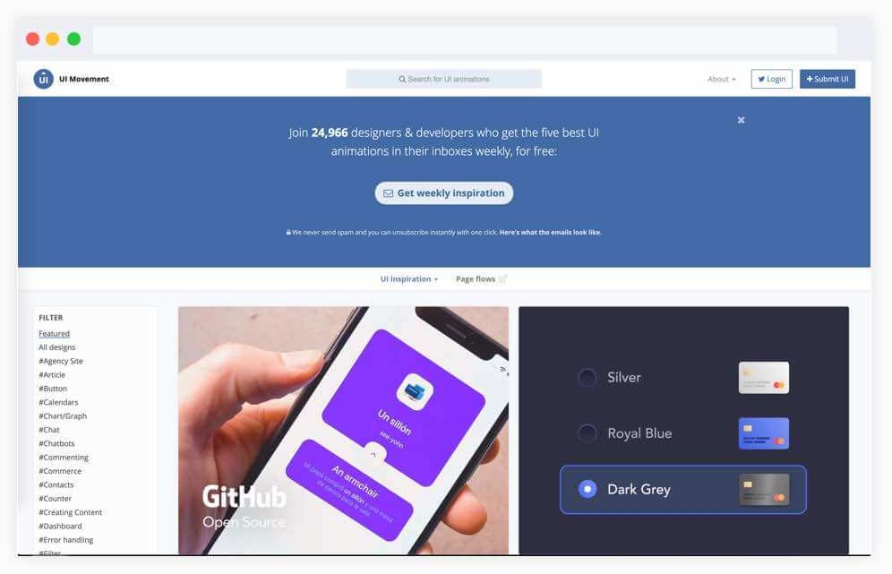 سایت ایده رابط کاربری UI movement