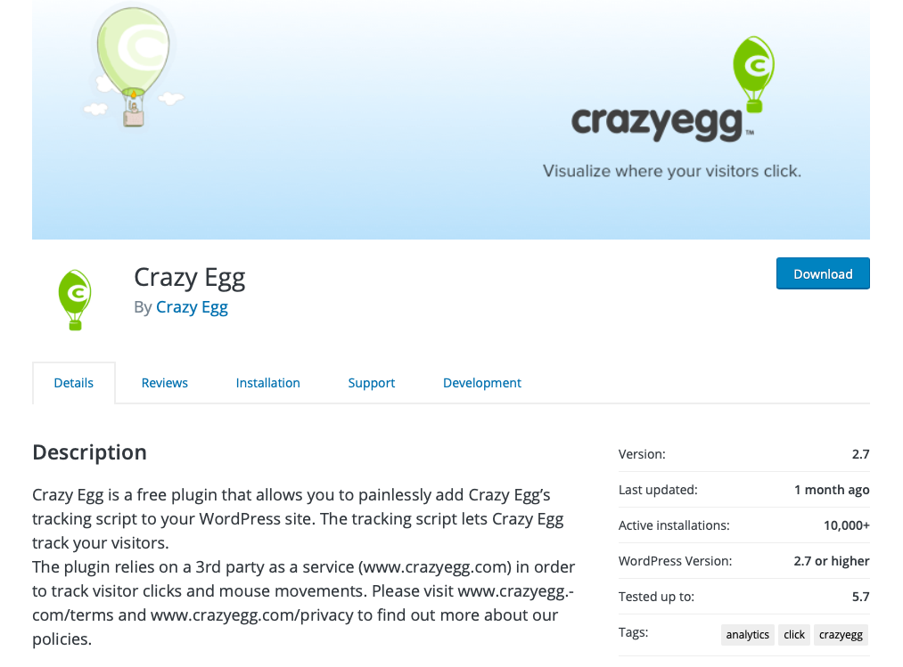 افزونه مدیریت ترافیک سایت crazyegg