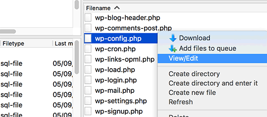 پیدا کردن فایل wp-config.php