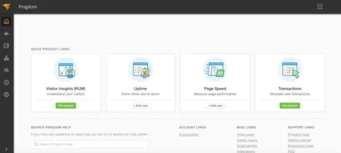 مشاهده داشبورد Pingdom
