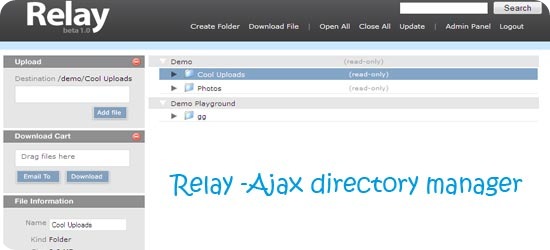 فایل منیجر وب Relay