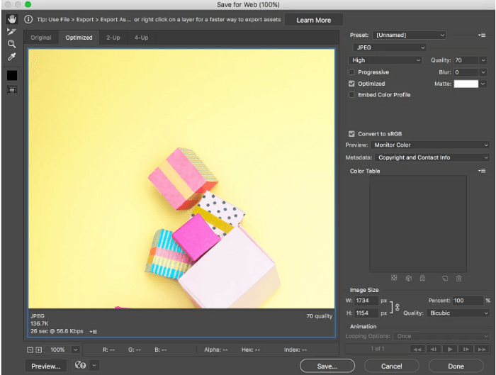 کاهش اندازه فایل تصویر در Adobe Photoshop