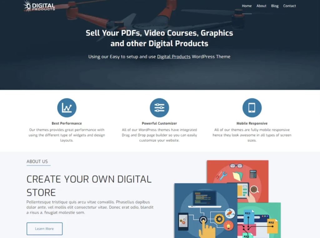 قالب وردپرس Digital Products