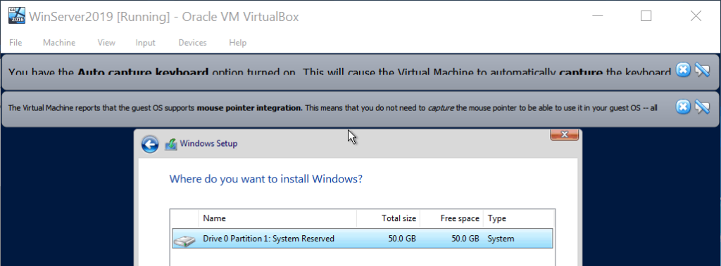 انتخاب هارد دیسک در virtual box
