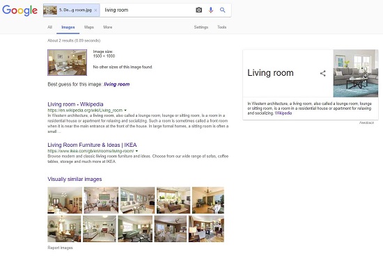 Google تصویر را شناسایی می کند، اما موارد تکراری را پیدا نمی کند.