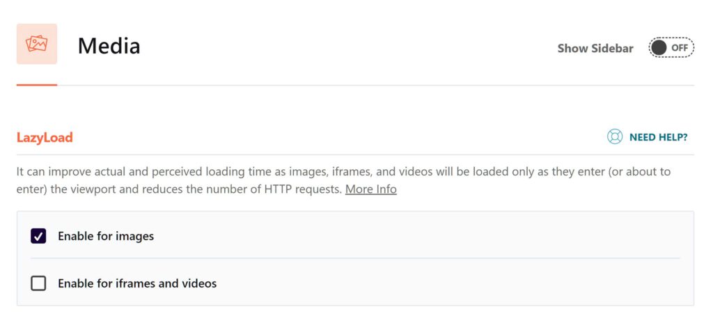 ویژگی اختیاری LazyLoading در افزونه WP Rocket.