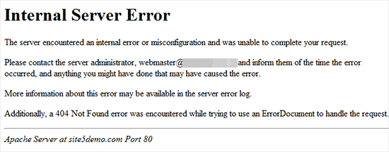 خطای داخلی سرور 500