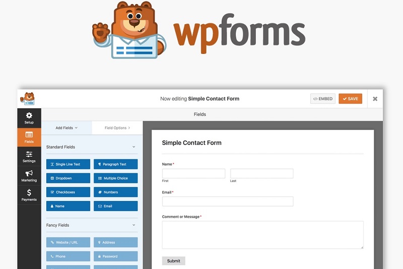 افزونه Dropbox WPForms برای وردپرس