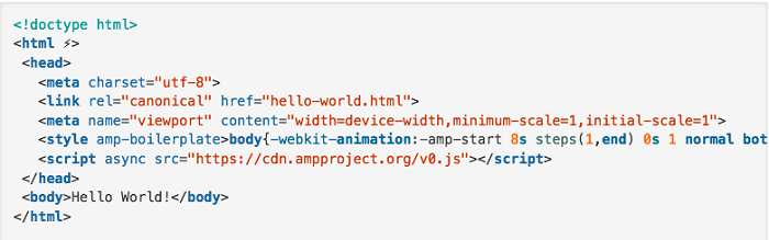 صفحه html فرمت amp سایت