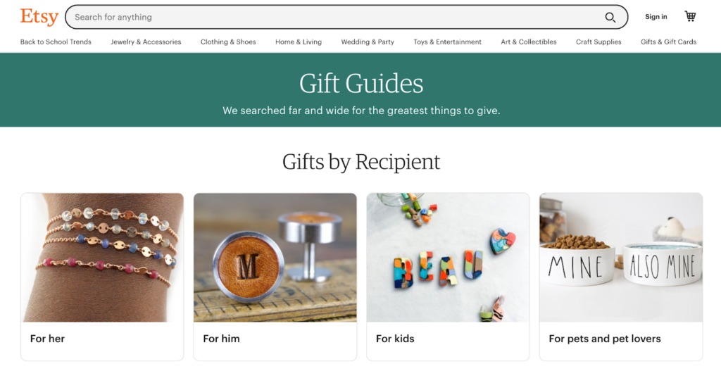 کمپین بازاریابی تعطیلات - Etsy