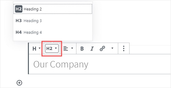تغییر تیتر H2