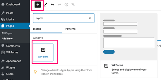 وبلاگ نویسان مهمان وردپرس - ایجاد بلوک WPForms