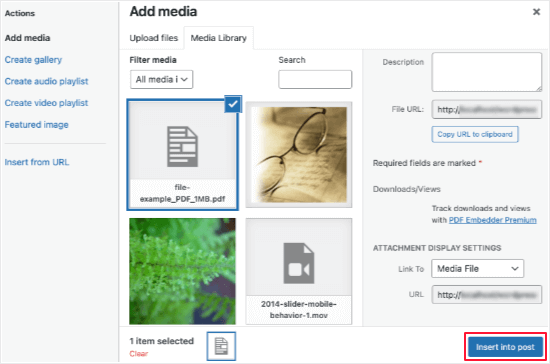 چگونه یک اجرا کننده PDF را در ویرایشگر کلاسیک وردپرس اضافه کنیم؟ - درج فایل در پست خود
