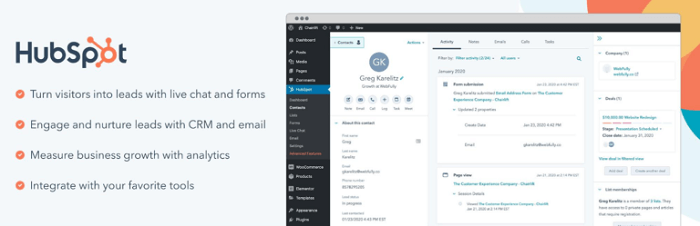 بهترین افزونه crm وردپرس HubSpot