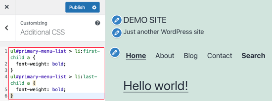 استایل دادن به کلاس های first و last با استفاده از سلکتور های CSS