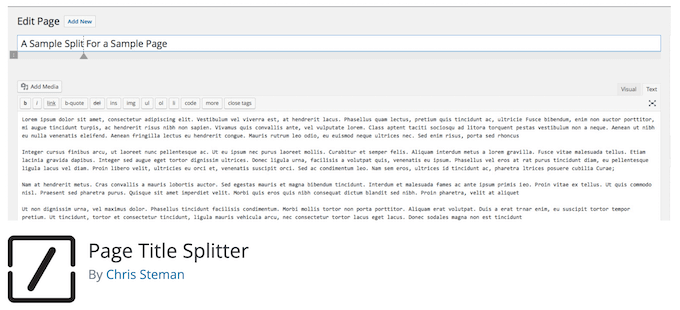 افزونه Page Title Splitter