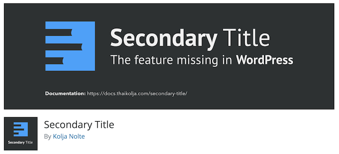 Secondary Title - افزونه تایپوگرافی وردپرس