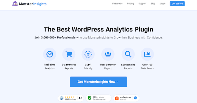 افزونه آپلود فایل وردپرس - MonsterInsights