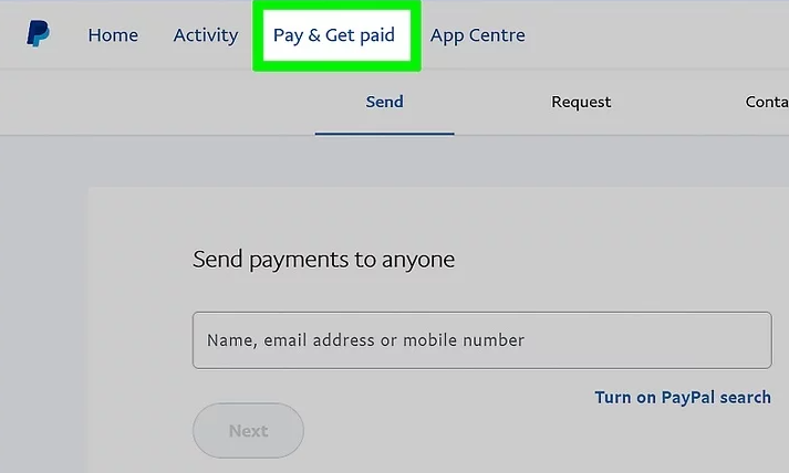 انتخاب گزینه Pay & Get Paid