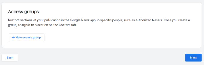 تأیید سایت در Google News - تنظیمات دسترسی به گروه ها