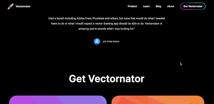 بهترین طراحی فوتر منحصر بفرد سایت Vectornator