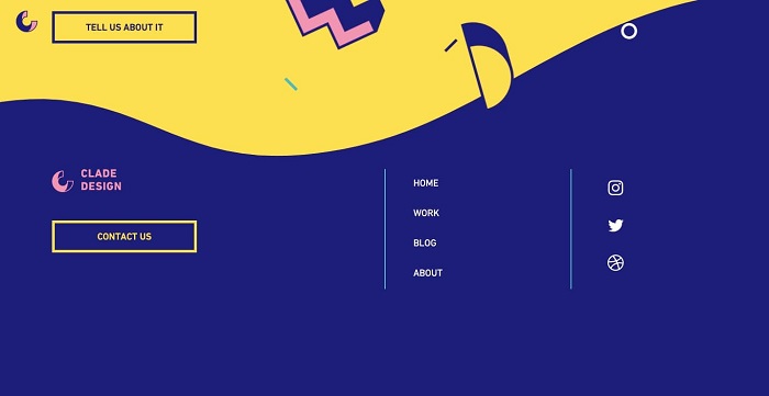 بهترین طراحی فوتر منحصر بفرد سایت Clade Design