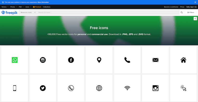 سایت دانلود آیکون رایگان: Freepik